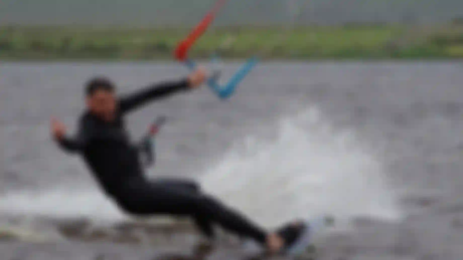 a man kiteboarding