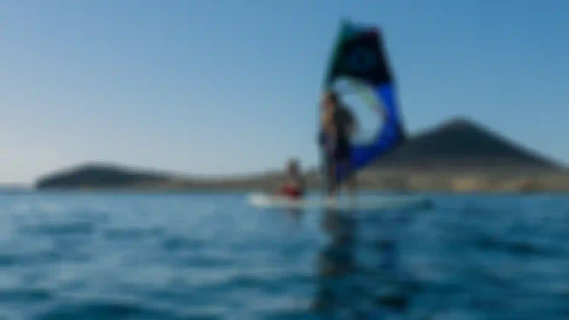 Duotone Alfa Air WS with Now Windsurf rig on the water