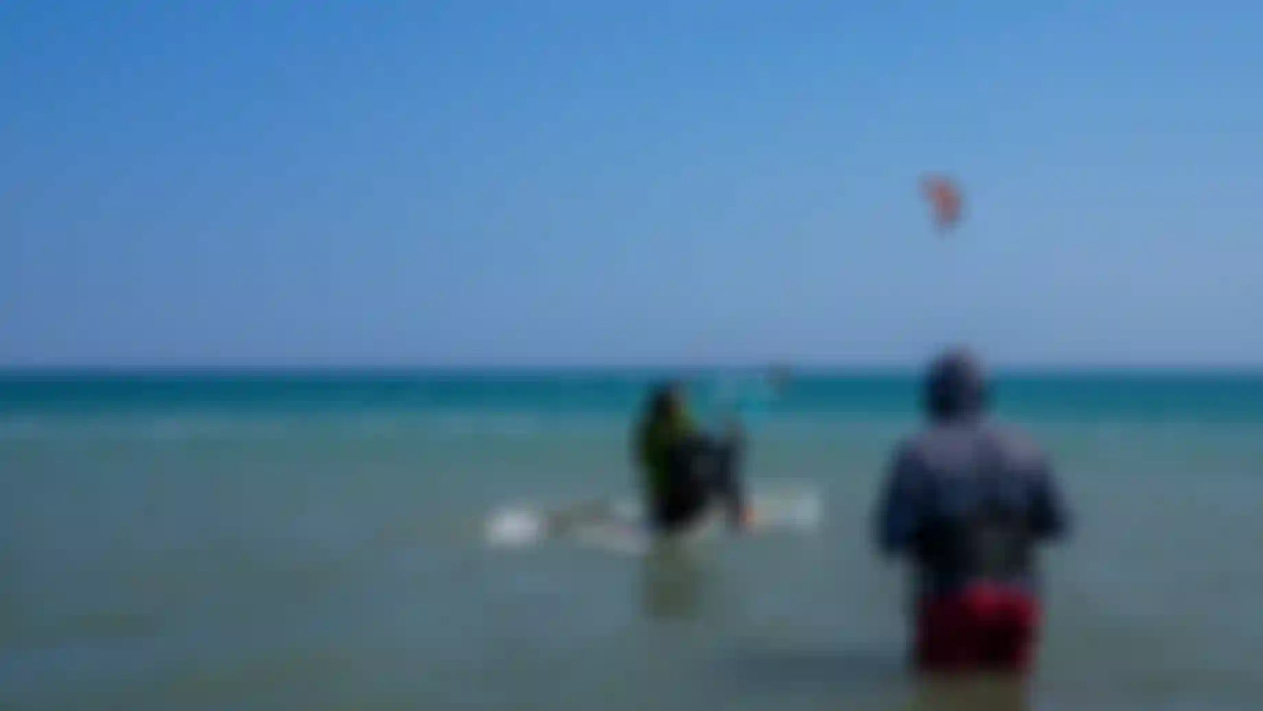 Kiter on the water