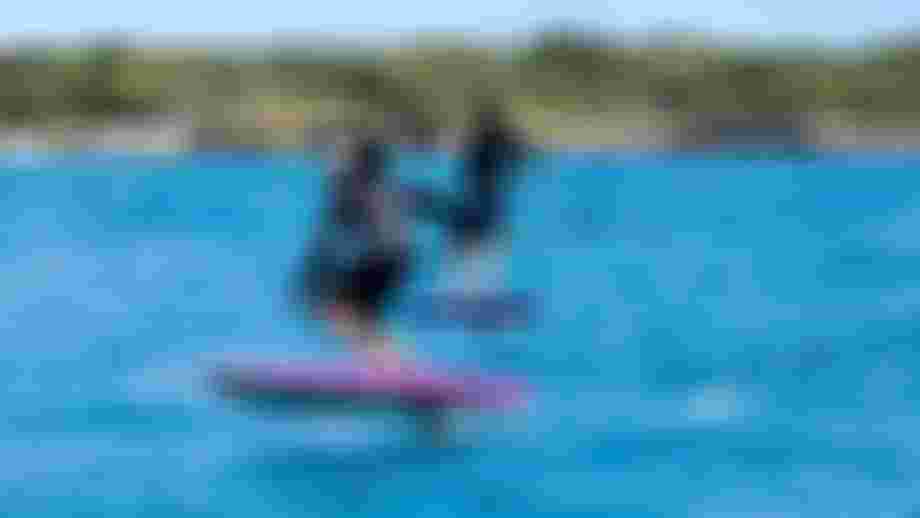 Finn and Jeffrey Spencer on Downwinder Slim SLS