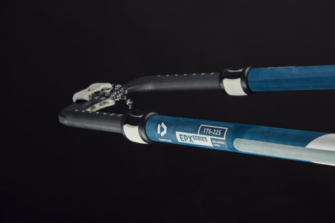 Duotone Boom EPX.Carbon windsurf boom 175-225 cm in near-black charcoal and steel blue