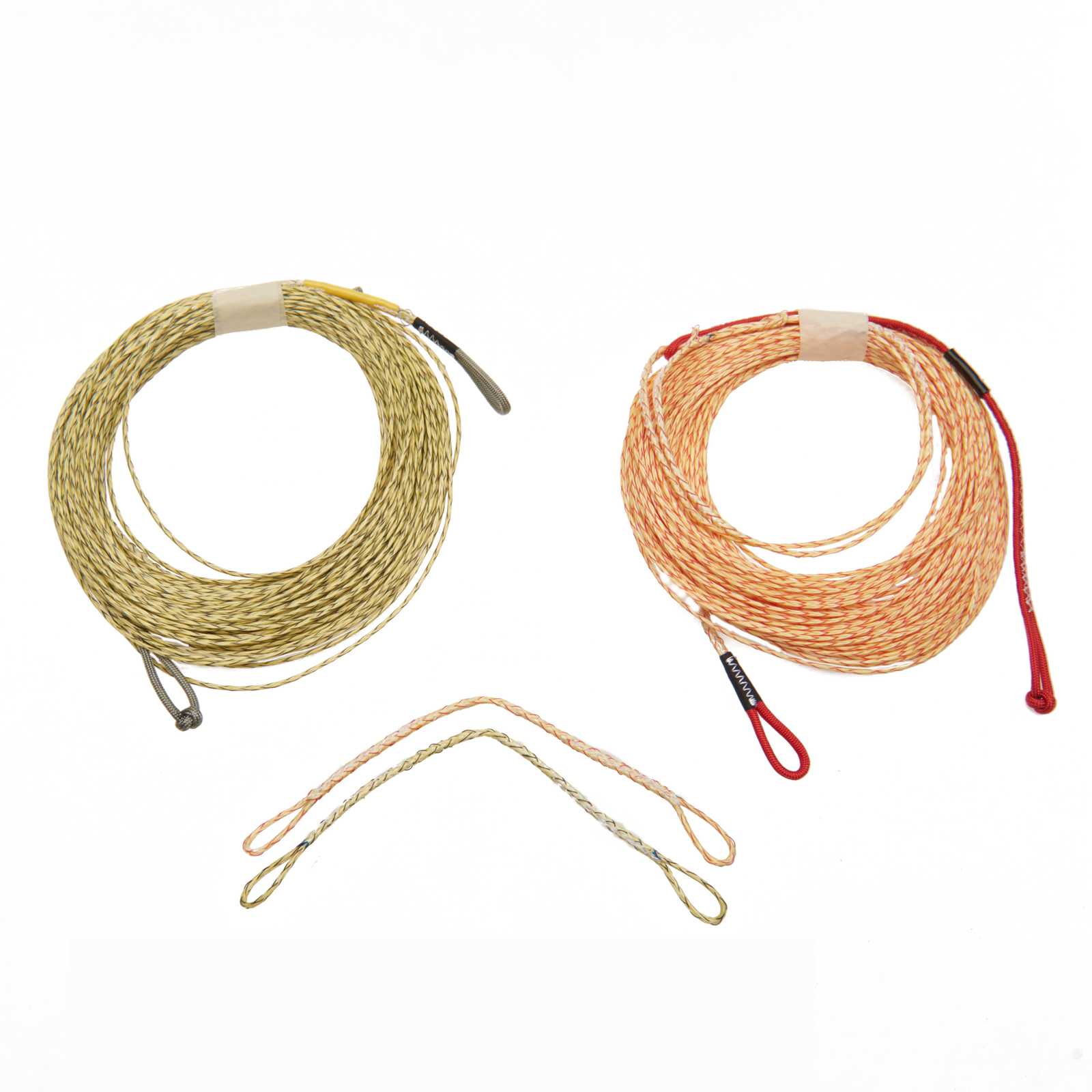Duotone jeu de lignes arrière de rechange réglables QC/Click/Foil 12m–32m en jaune doré et rouge orangé