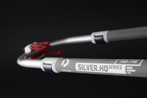 Duotone Silver Series HD bôme de windsurf 140-190 cm en gris anthracite et gris argent avec accents rouges
