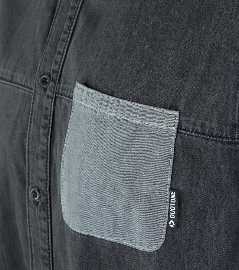Shirt Denim LS men - 190 dark-grey - 48/S