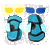 Entity Ergo Pads (pair) - C72:grey/turquoise - XL