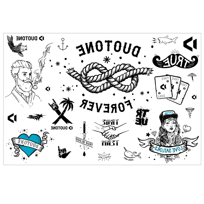 Tattoo Sheet A4 (20pcs) - C72:grey/turquoise - 21x29.7cm