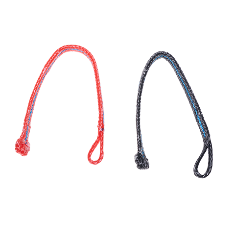 kite line connectors pigtails 20cm in dark grey with red and blue accents