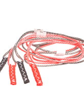 Duotone Kiteboarding Back Pigtail Juice lignes pigtail de kite en rouge corail, gris foncé et gris argenté (1 paire)