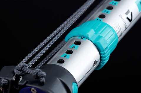 Duotone Windsurfing Uni.XT SLS mast extension RDM 36 in near-black dark charcoal with teal, silver and grey
