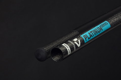Duotone Platinum SLS mât de windsurf RDM 400 en noir carbone avec bleu sarcelle et gris anthracite