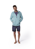 Hoody Zip Team men - 605 aqua - 48/S