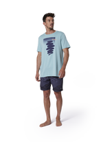 Tee Branded SS men - 605 aqua - 48/S