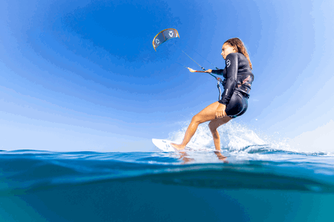 Duotone Slash SLS kite surfboard 4'4" during kitesurfing on the open ocean