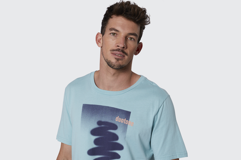 T-shirt a maniche corte in azzurro acqua chiaro