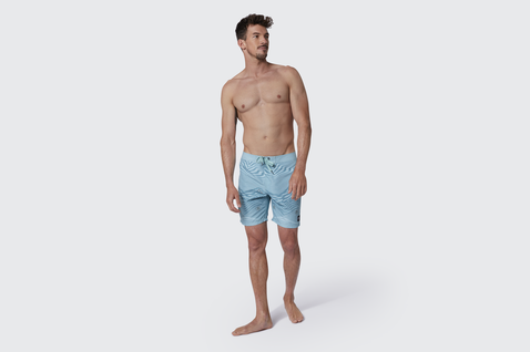 Duotone Apparel Boardshorts DT 17inch hommes boardshorts en bleu aqua avec imprimé bleu marine foncé