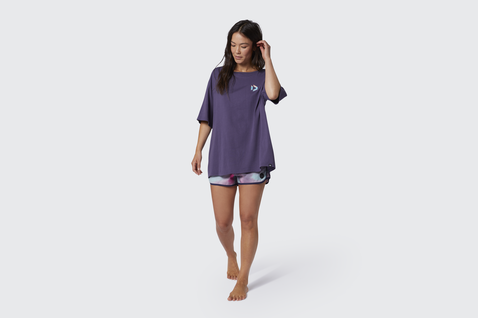 Duotone t-shirt manica corta uomo in viola polveroso con grigio chiaro e malva
