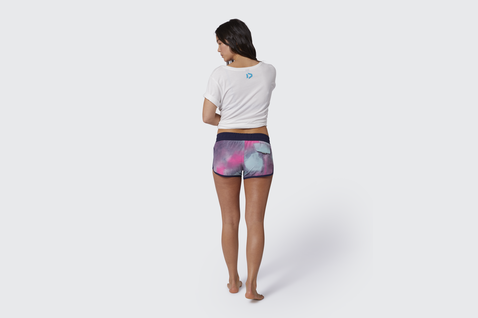 Duotone Hotshorts donna in blu navy scuro con rosa acceso, grigio chiaro e lavanda