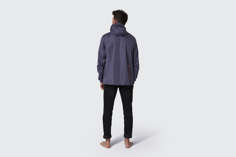 Duotone Jacket Windbreaker unisex giacca a vento in grigio ardesia scuro con blu navy e antracite