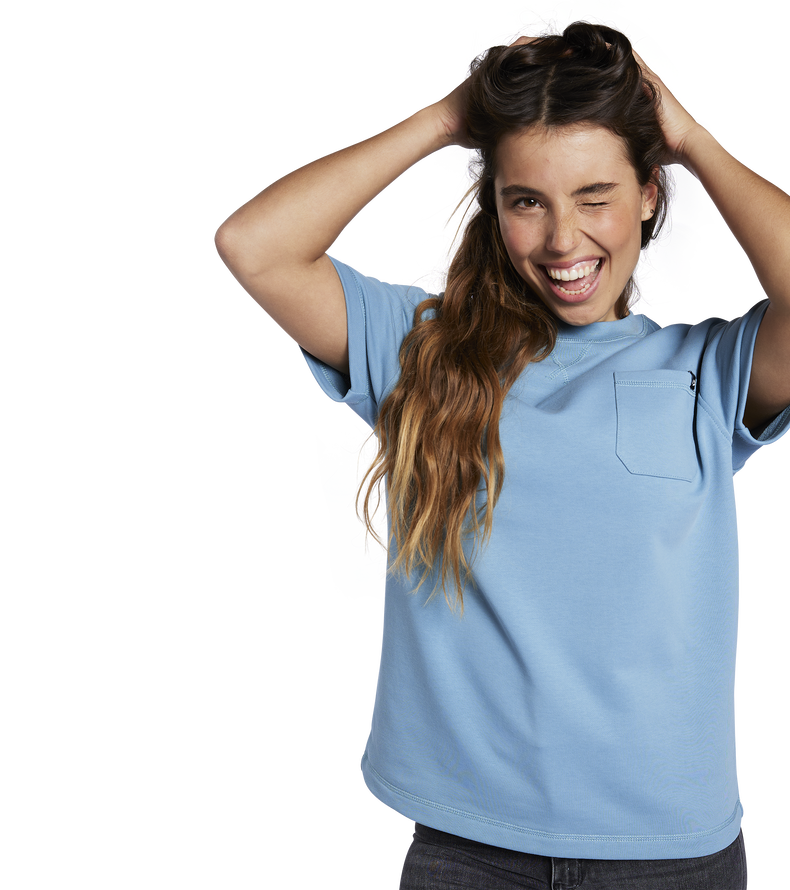 Sweat Tide SS unisex - 724 blue-fog - 46/XS