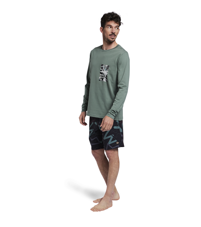 Tee Team LS unisex - 616 dusty-olive - 46/XS