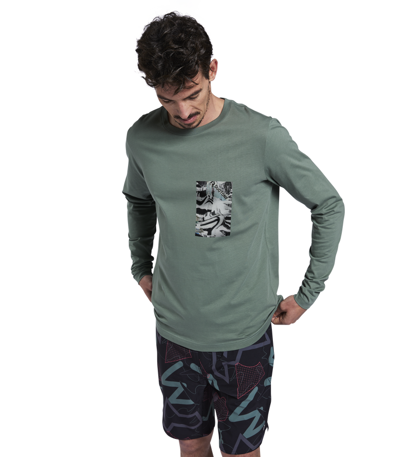 Tee Team LS unisex - 616 dusty-olive - 46/XS