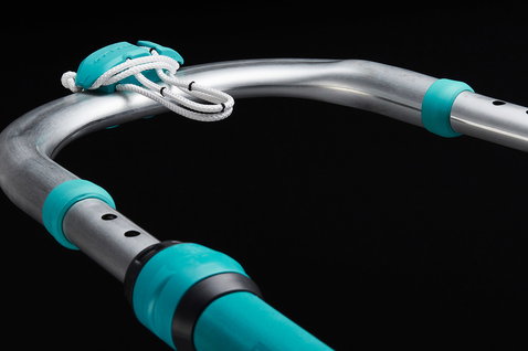 Duotone Silver Mega.Slim bôme de windsurf 140-200 / 160-220 / 180-240 cm en noir avec teal, argent et blanc
