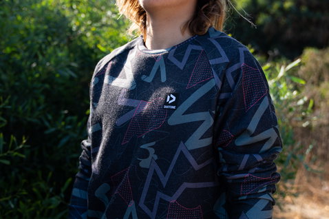 Duotone Apparel Sweater All Over men crew neck sweater in charcoal black
