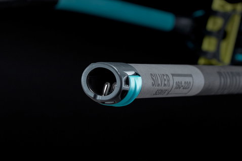 Duotone Silver Series windsurf boom 160-220 cm in near-black, silver grey and teal