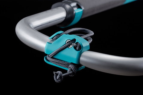 Duotone Windsurfing Black Series windsurf boom 140-200 cm in black with teal and silver