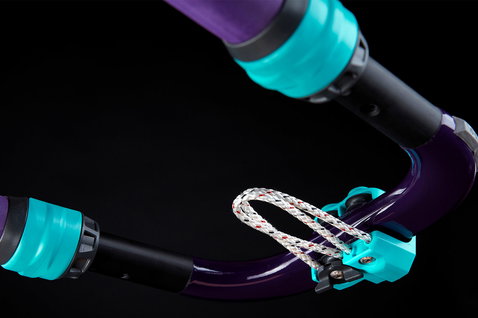 Duotone Platinum Series SLS windsurf boom in teal, purple and black