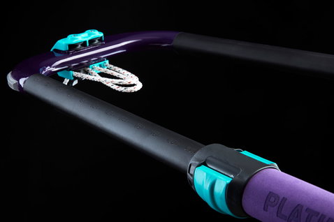 Duotone Platinum Series SLS windsurf boom 140-250cm in near-black with teal, purple and lilac
