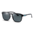 Óculos de sol em preto fosco com detalhes cyan/teal e lentes cinza escuro