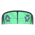 Duotone Dice SLS LEI kite 13m in mint green with dark charcoal leading edge, deep purple and teal blue