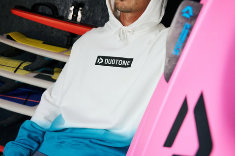 Sweat à capuche Duotone True homme avec dégradé dip-dye en blanc, bleu et rose
