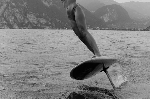 Duotone Apparel Bikini Bottom Active women during foiling on the lake