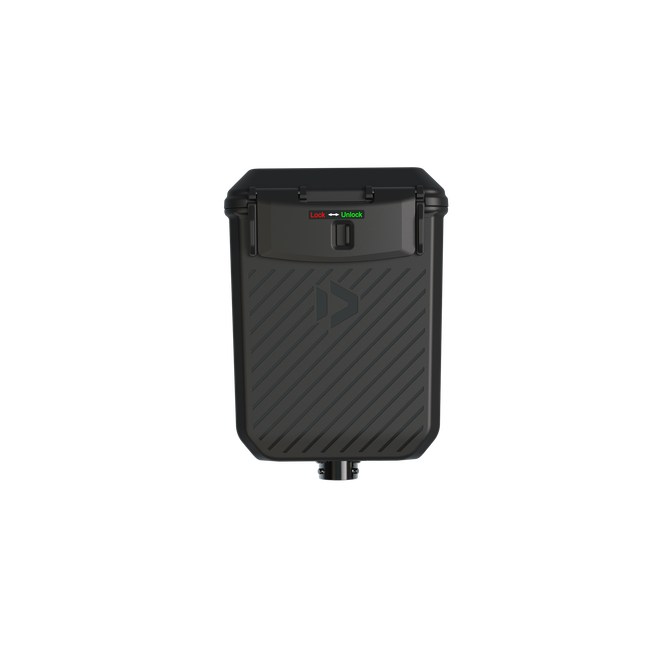 Duotone Akkubox mit Antennenstecker für das Midfish Air Board in schwarz mit Verschlussverriegelung
