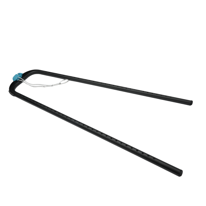 Platinum Aero boom tailend oval spare part in matte black with teal connector and white cord