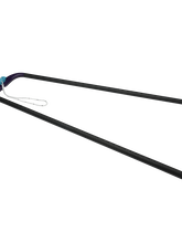 Platinum SLS windsurf boom tailend oval spare part in matte black with teal and purple accents