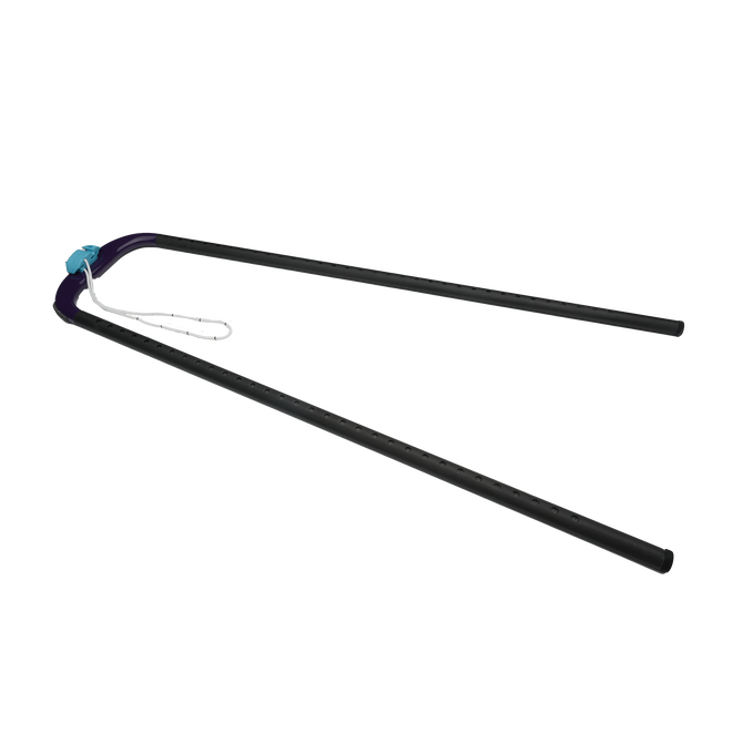 Platinum SLS windsurf boom tailend oval spare part in matte black with teal and purple accents