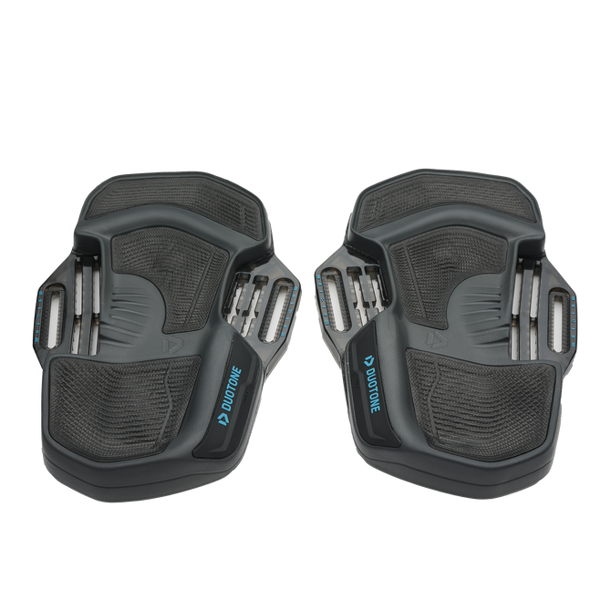 Duotone Entity Ergo Pads Kiteboard-Fußpads im 2er-Set in dunkelgrau mit cyan-Akzent
