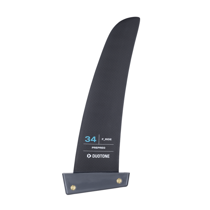 F Ride Tuttle windsurf fin 34 cm in carbon black with teal accent