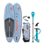 Duotone Flow Air SLS inflatable SUP package with board, paddle, pump and bag in slate blue and coral