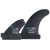 Duotone windsurf fins set Quad Side 7.5 and Quad Center 13.5 in matte black and cyan