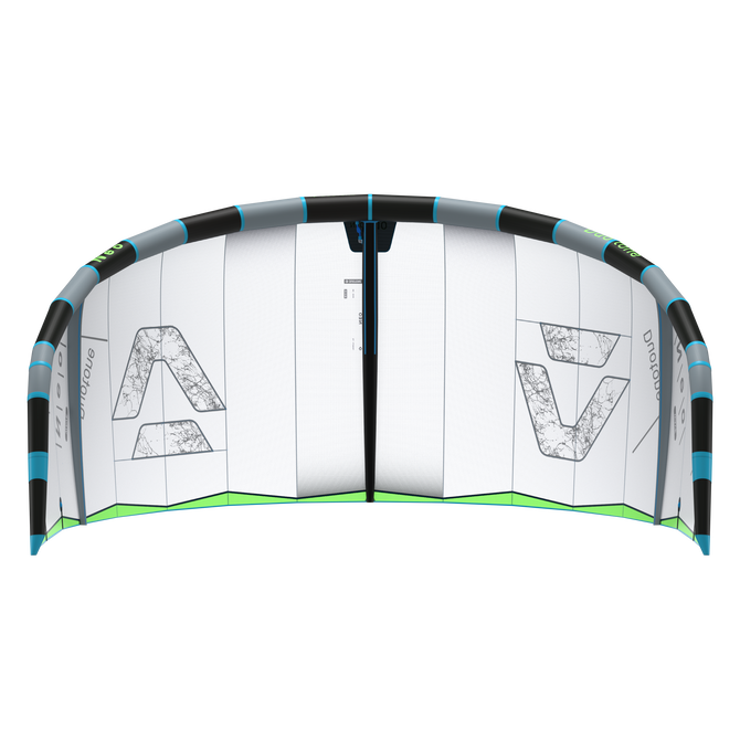 Duotone Neo LEI Kite Unterseite in weiß, schwarz, cyan und limegrün