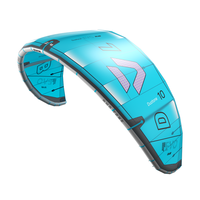 Duotone Evo D/LAB LEI kite 10m in cyan and charcoal