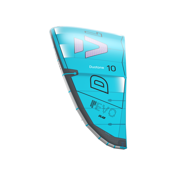 Duotone Evo D/LAB LEI kite 10m in cyan – side view