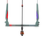 Duotone Click Bar Quad Control kite control bar in sage green with red and purple accents
