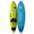 Duotone Cosmic 4 D/LAB windsurf board in acid yellow-green and blue, deck and hull view
