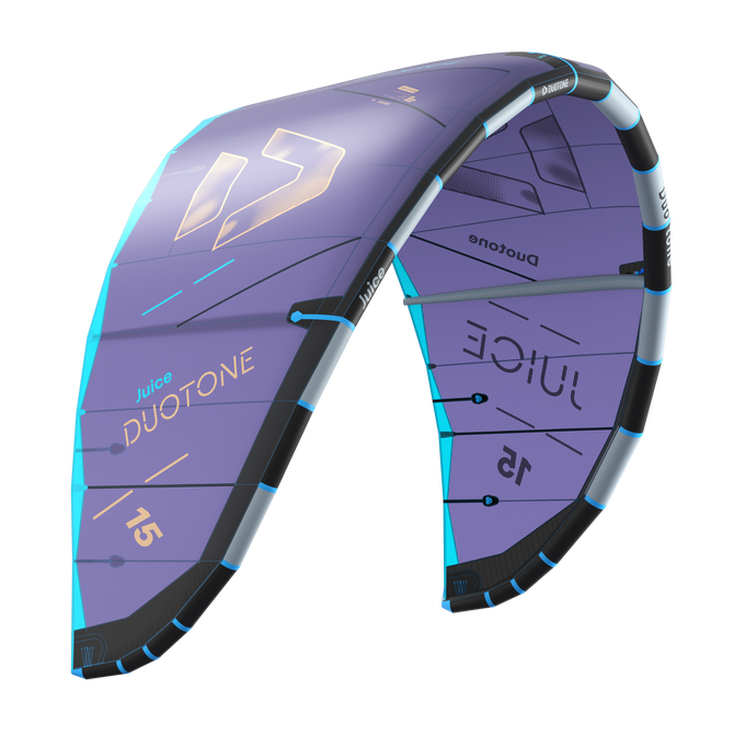 Duotone Juice kite LEI 15m en violet lavande et cyan