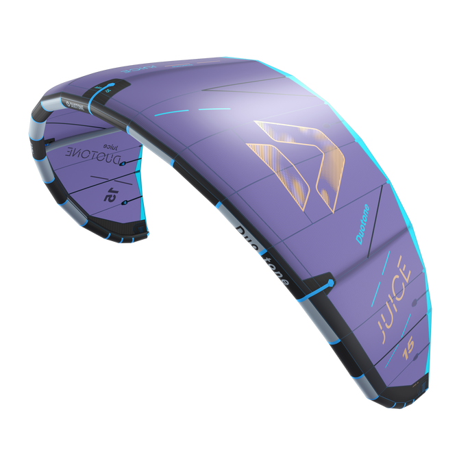 Duotone Juice kite LEI 15m en violet lavande avec accents cyan